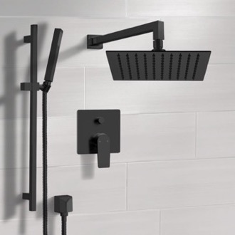 Shower Faucet Matte Black Rain Shower System with Handheld, Rain Shower Head, Shower Faucet Set Remer SFR46